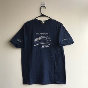 Blue Subaru Racing Hanes Beefy Tee